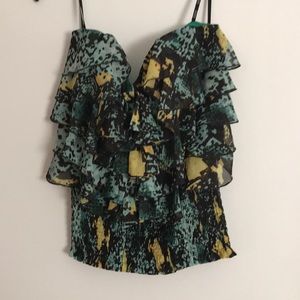 Rouched strapless top